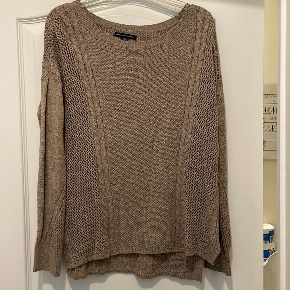 American Eagle brown cable knit sweater